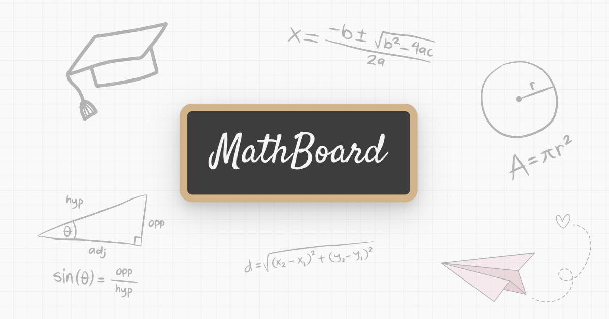 MathBoard canvas with handwritten notes and a rendered math formula